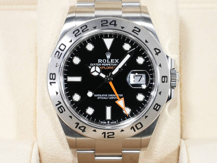 ロレックス エクスプローラーII Ref.226570 ステンレススチール ブラック文字盤 オイスターブレスレット 美品 fav53q2n