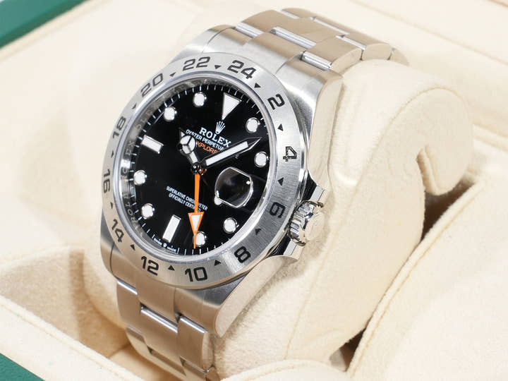 ロレックス エクスプローラーII Ref.226570 ステンレススチール ブラック文字盤 オイスターブレスレット 美品 fav53q2n