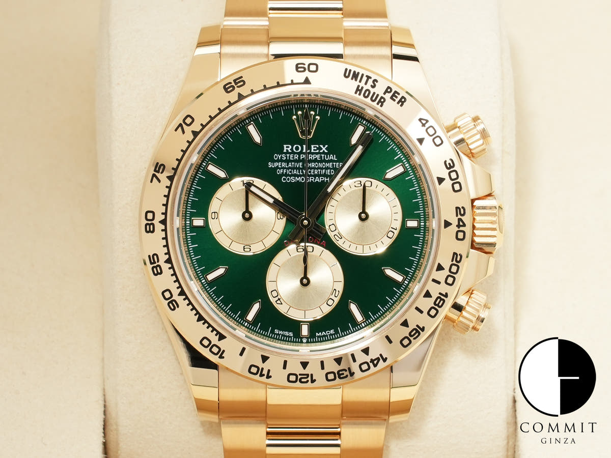 ロレックス デイトナ Ref.126508 イエローゴールド グリーン文字盤 未使用 hot8hc23