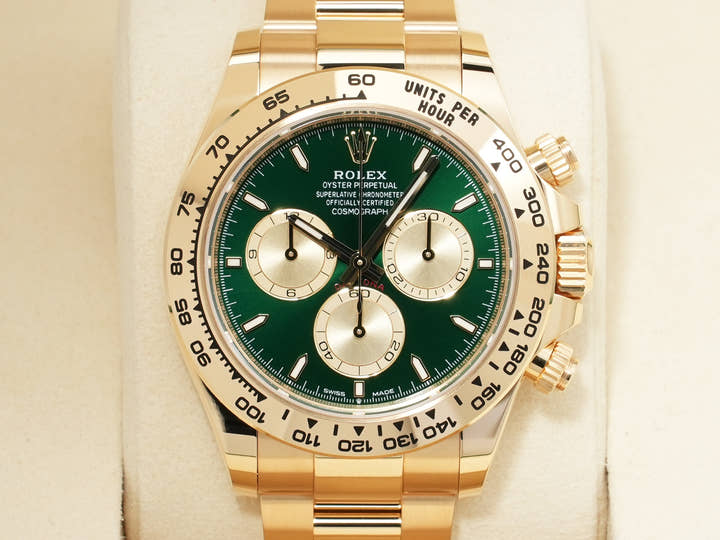 ロレックス デイトナ Ref.126508 イエローゴールド グリーン文字盤 未使用 hot8hc23