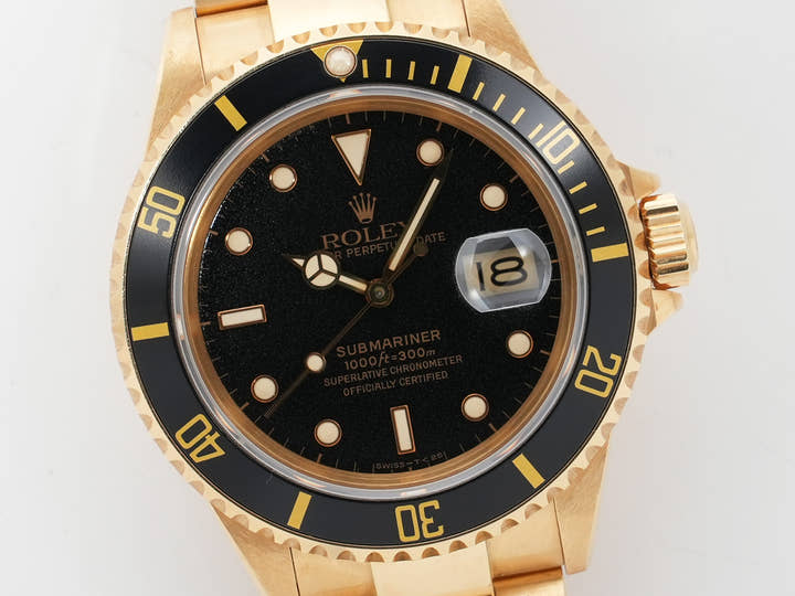 ロレックス サブマリーナー デイト Ref.16618 イエローゴールド ブラック文字盤 中古 eq4q4726