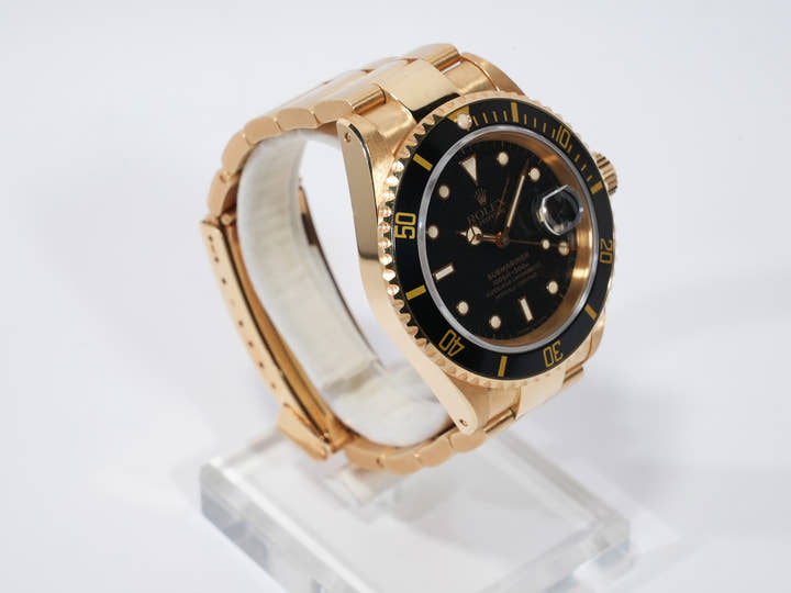 ロレックス サブマリーナー デイト Ref.16618 イエローゴールド ブラック文字盤 中古 eq4q4726