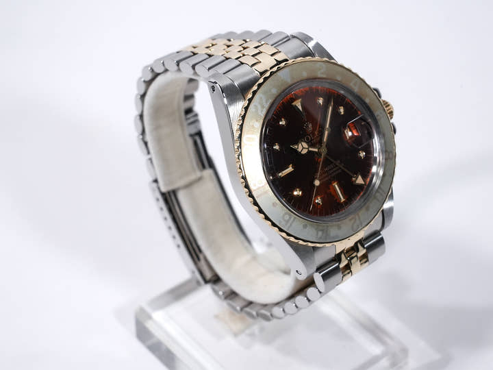 ロレックス GMTマスター Ref.1675/3 ステンレススチール/イエローゴールド ブラウン文字盤 ジュビリーブレスレット 中古 ixxqst4p