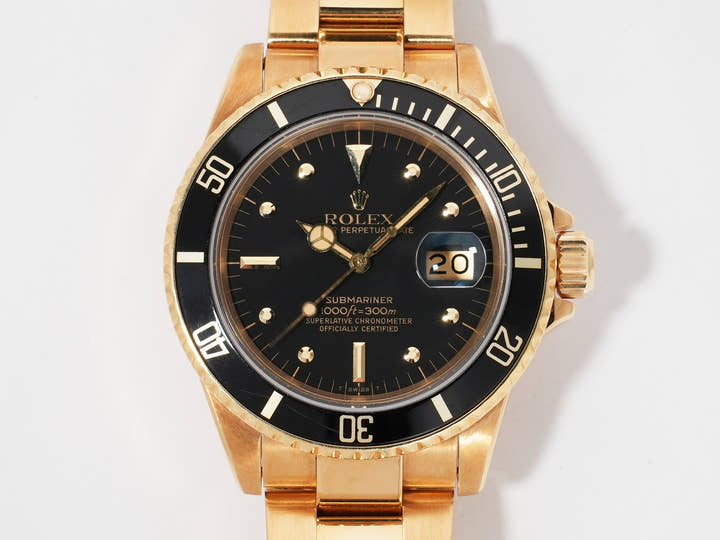 ロレックス サブマリーナー デイト Ref.16808 イエローゴールド ブラック文字盤 中古 snvdbvfc