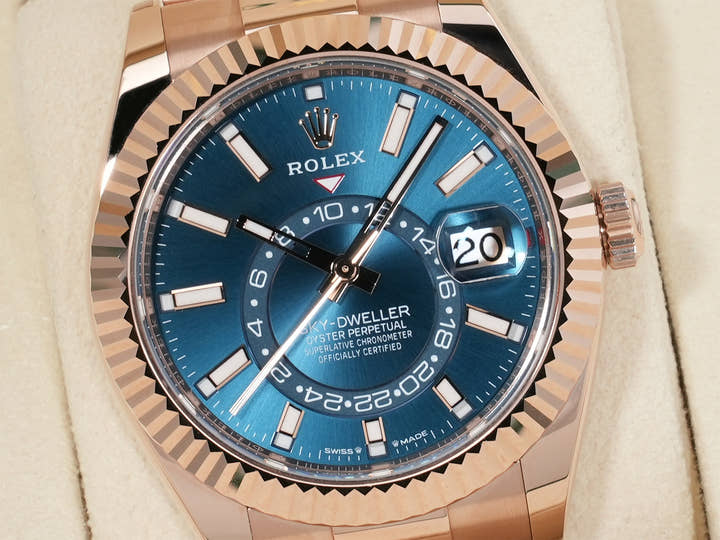 ロレックス スカイドゥエラー Ref.336935 エバーローズゴールド ブルーグリーン文字盤 オイスターブレスレット 未使用 skke4cr3
