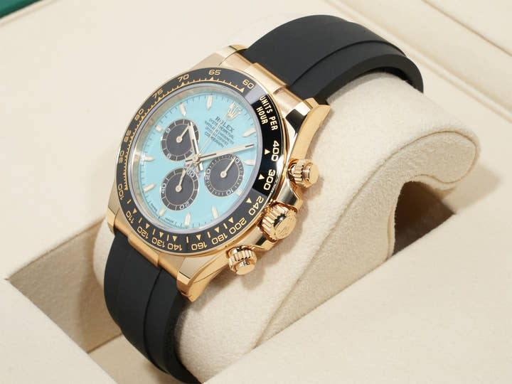 Rolex Daytona Ref. 126518LN Yellow Gold Turquoise Blue Dial Unused sjottbdh