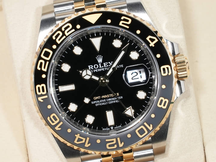 ロレックス GMTマスターII Ref.126713GRNR ステンレススチール/イエローゴールド ブラック文字盤 ジュビリーブレスレット 未使用 o4iy2tva