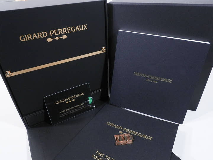 ジラールペルゴ ロレアート Ref.81010-52-3118-1CM ピンクゴールド オニキス文字盤 中古 93o5kfhm