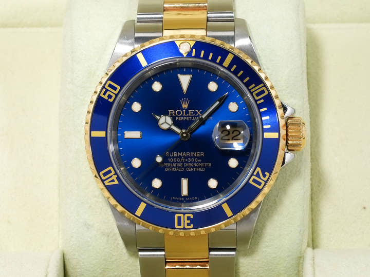 Rolex Submariner Date Ref. 16613 Stainless Steel/Yellow Gold Blue Dial Pre-owned yzsxoeva