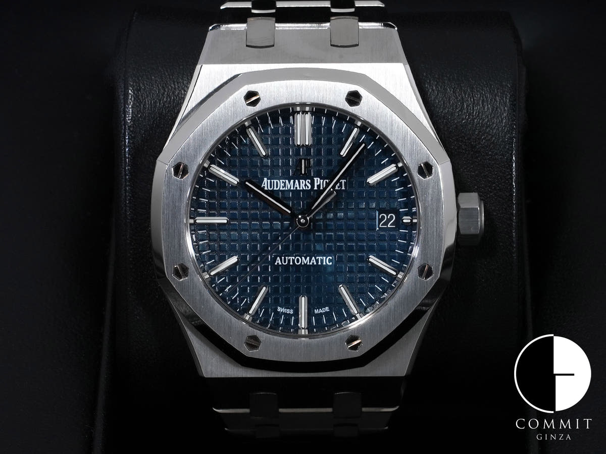 オーデマピゲ ロイヤルオーク Ref.15450ST.OO.1256ST.03 ステンレススチール ブルー文字盤 美中古 f5y3qzog