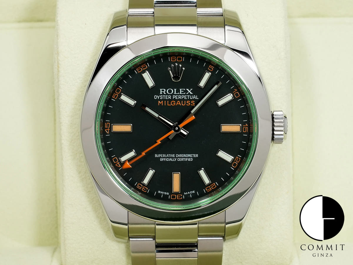 ロレックス ミルガウス Ref.116400GV ステンレススチール ブラック文字盤 美中古 6r6324w3
