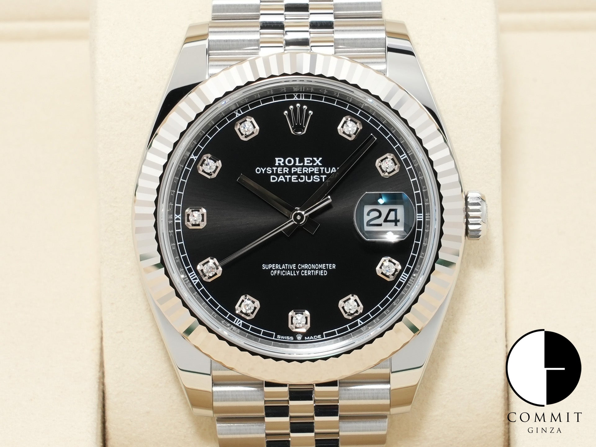 ロレックス デイトジャスト41 Ref.126334G ステンレススチール/ホワイトゴールド ブラックx10Pダイヤ文字盤 ジュビリーブレスレット 未使用 gd7xrsme