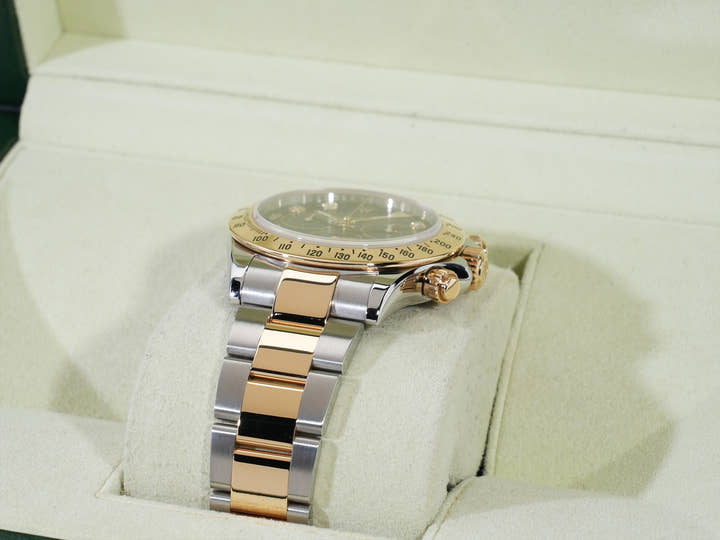 ロレックス デイトナ Ref.116523G ステンレススチール/イエローゴールド ブラックx8Pダイヤ文字盤 美中古 9vei8fvu