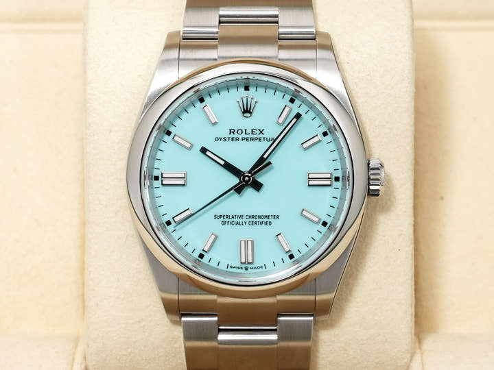 ロレックス オイスターパーペチュアル36 Ref.126000 ステンレススチール ターコイズ文字盤 未使用 fwxh2ws7