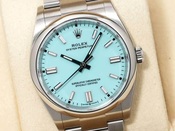 ロレックス オイスターパーペチュアル36 Ref.126000 ステンレススチール ターコイズ文字盤 未使用 fwxh2ws7