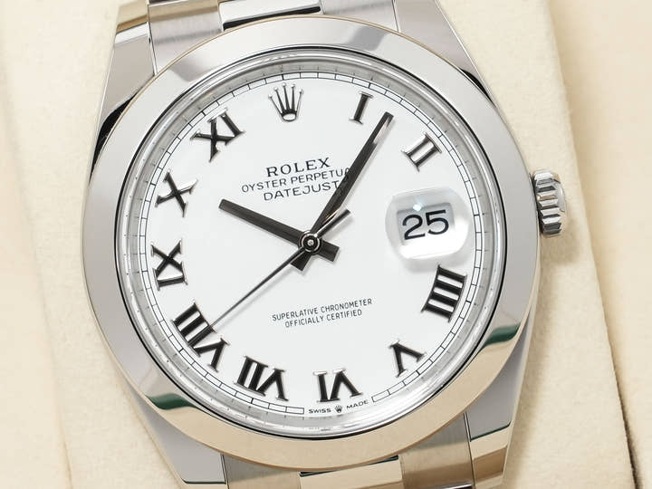 ロレックス デイトジャスト41 Ref.126300 ステンレススチール ホワイト文字盤 オイスターブレスレット 未使用 rb64vqyw