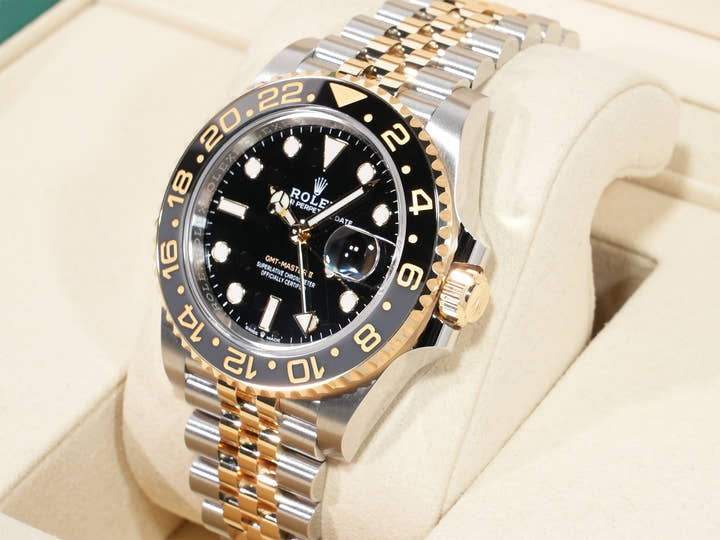 ロレックス GMTマスターII Ref.126713GRNR ステンレススチール/イエローゴールド ブラック文字盤 ジュビリーブレスレット 未使用 ypm24a8d