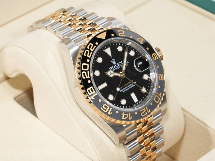 ロレックス GMTマスターII Ref.126713GRNR ステンレススチール/イエローゴールド ブラック文字盤 ジュビリーブレスレット 未使用 ypm24a8d