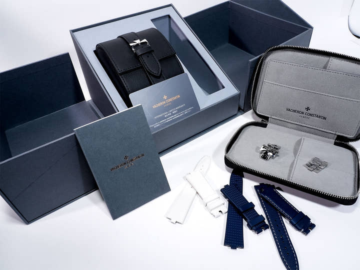 ヴァシュロンコンスタンタン オーヴァーシーズ オートマティック Ref.4600V/200A-B980 ステンレススチール ブルー文字盤 美中古 64mea9po