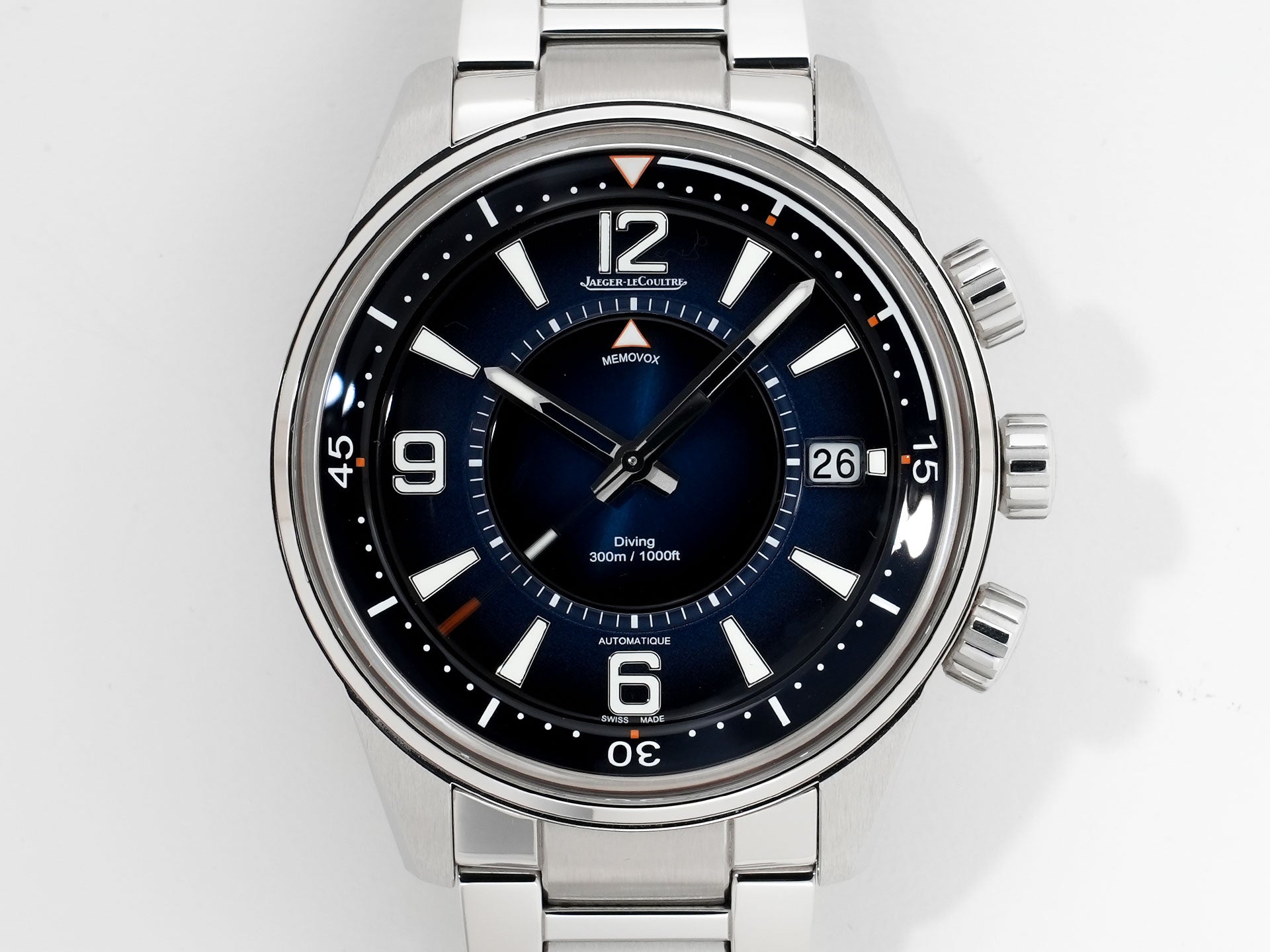 ジャガールクルト ポラリス マリナー メモボックス Ref.Q9038180 ステンレススチール ブルー文字盤 中古 5axme4dh