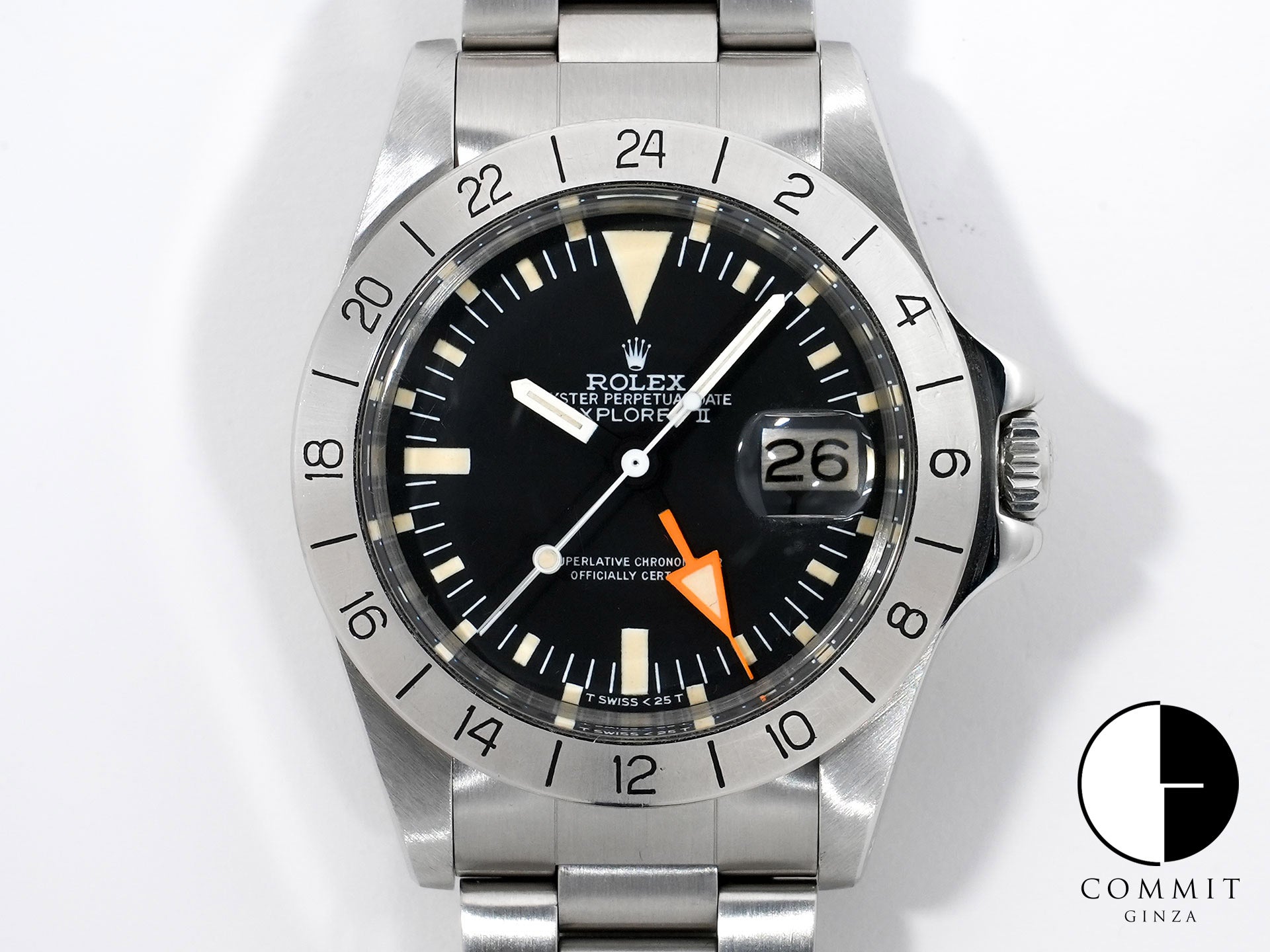 ロレックス エクスプローラーII Ref.1655 ステンレススチール ブラック文字盤 オイスターブレスレット 中古 k9qko3wv