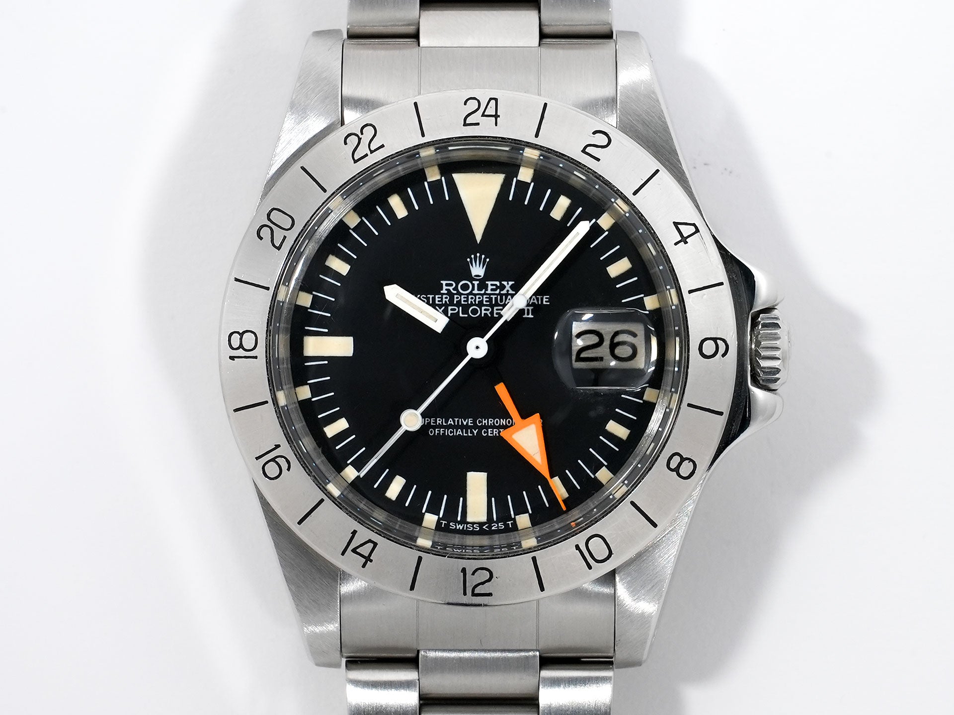ロレックス エクスプローラーII Ref.1655 ステンレススチール ブラック文字盤 オイスターブレスレット 中古 k9qko3wv