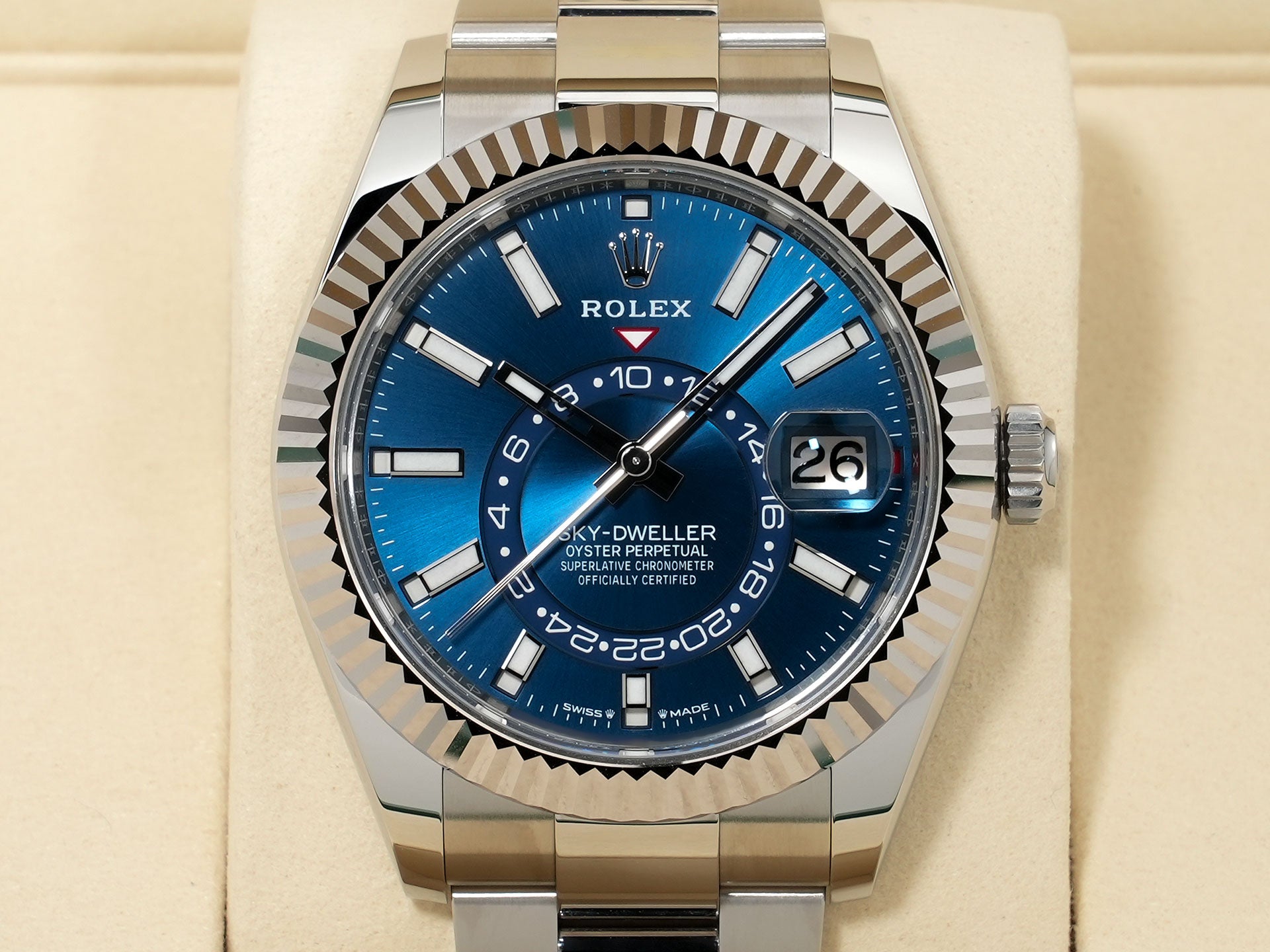 ロレックス スカイドゥエラー Ref.336934 ステンレススチール/ホワイトゴールド ブルー文字盤 オイスターブレスレット 未使用 diacyqaq