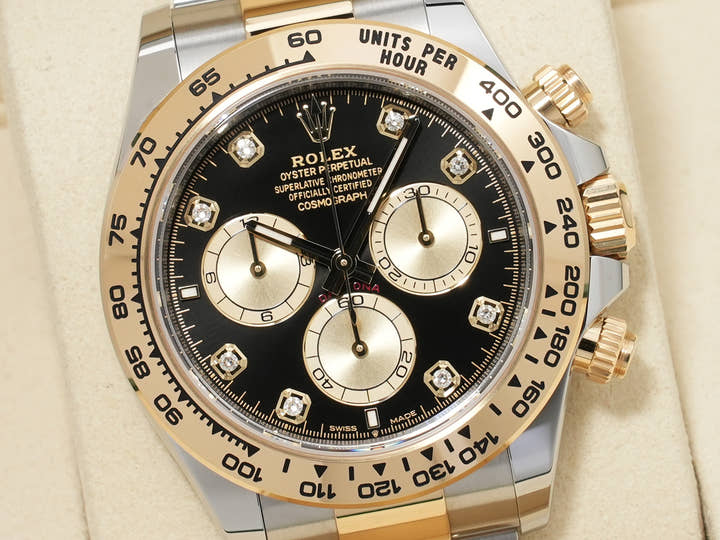 ロレックス デイトナ Ref.126503G ステンレススチール/イエローゴールド ブラックxゴールデンx8Pダイヤ文字盤 未使用 w59kxens