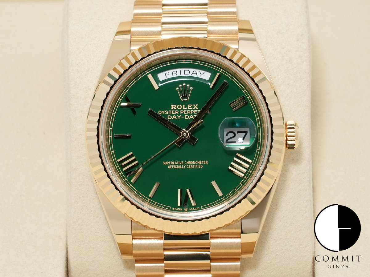 Rolex Day-Date 40 Ref.228238 Yellow Gold Green Dial Unused 3o968nbc