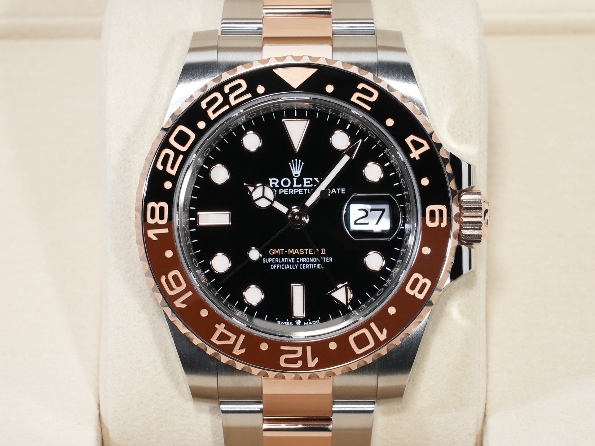 ロレックス GMTマスターII Ref.126711CHNR ステンレススチール/エバーローズゴールド ブラック文字盤 オイスターブレスレット 美中古 vcuty7ci