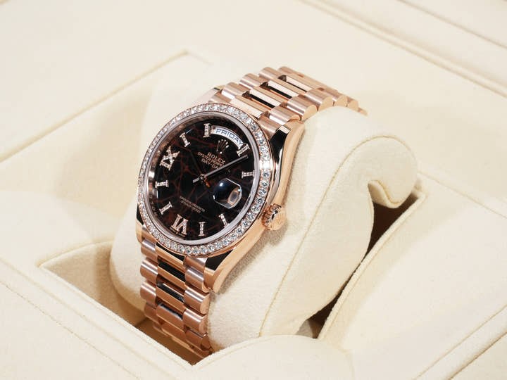 ロレックス デイデイト36 Ref.128345RBR エバーローズゴールド アイゼンキーゼル文字盤 未使用 LP6JCLAC