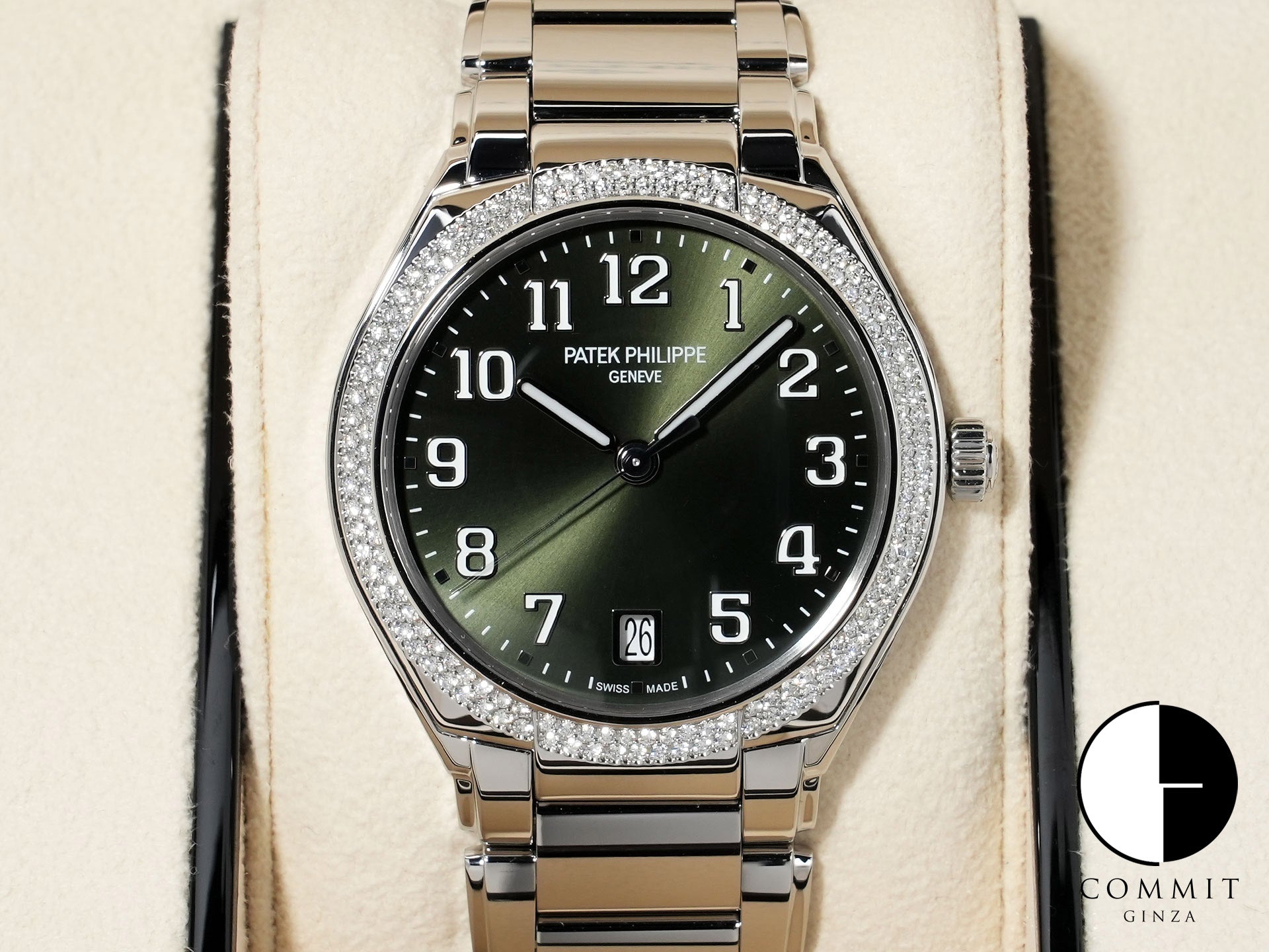 パテックフィリップ Twenty-4 Ref.7300/1200A-011 ステンレススチール オリーブグリーン ソレイユ文字盤 極美品 nbig4puv