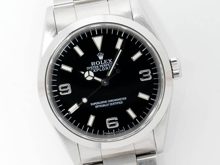ロレックス エクスプローラーI Ref.14270 ステンレススチール ブラック文字盤 オイスターブレスレット 美中古 yufh2dir