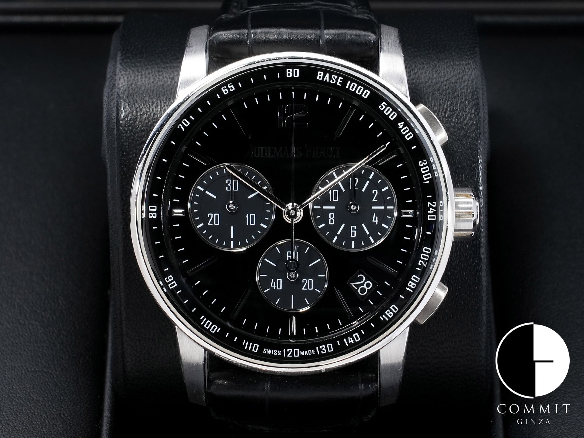 オーデマピゲ CODE 11.59 バイ オーデマ ピゲ クロノグラフ Ref.26393BC.OO.A002CR.01 ホワイトゴールド ブラックラッカー文字盤 中古 xkthmvjq