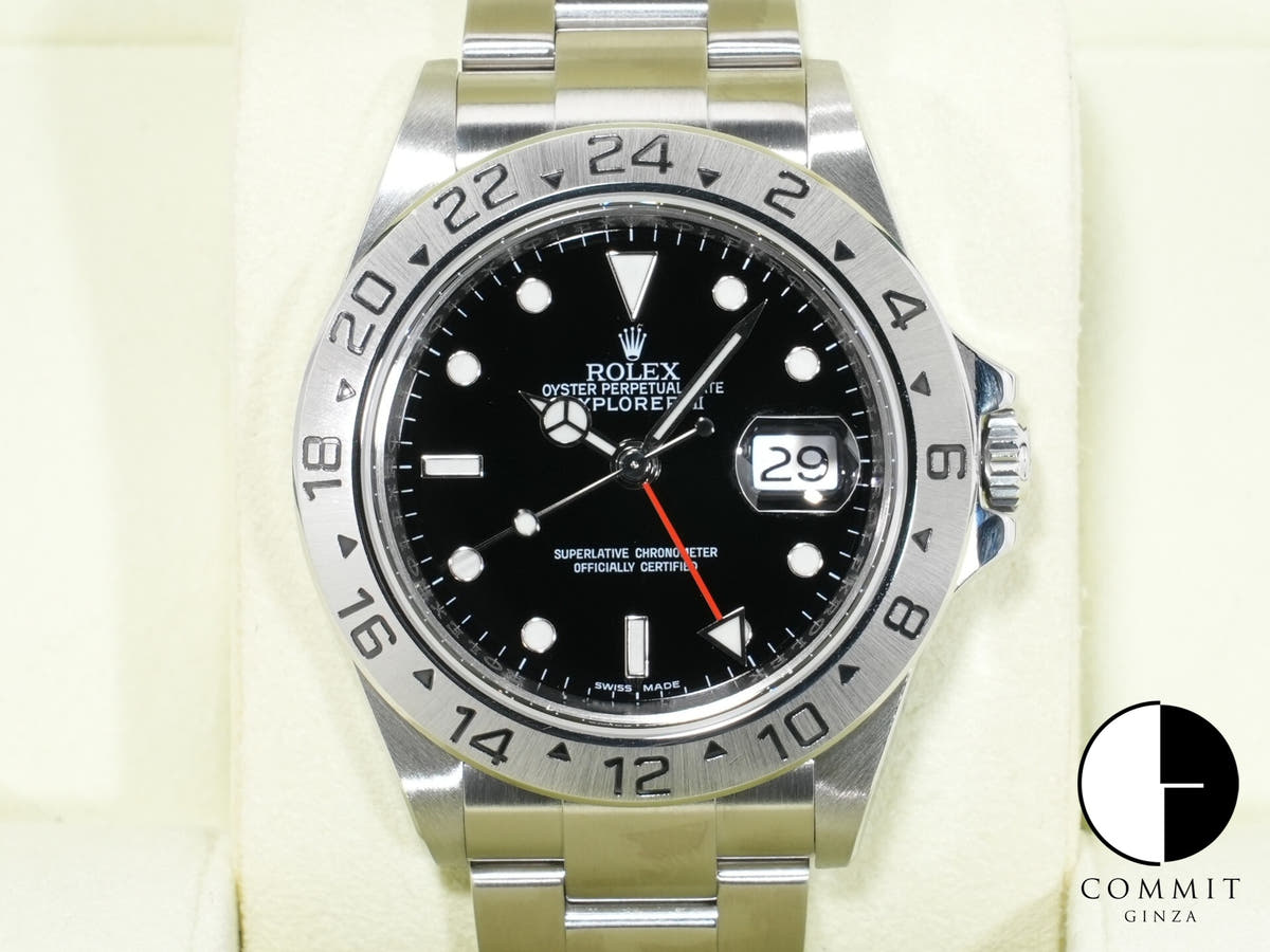 ROLEX Explorer II Ref. 16570 Stainless Steel Black Dial Oyster Bracelet Excellent Used Condition axqjg58u