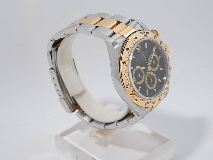 ロレックス デイトナ エルプリメロ Ref.16523 ステンレススチール/イエローゴールド ブラック文字盤 中古 5wrnya2v