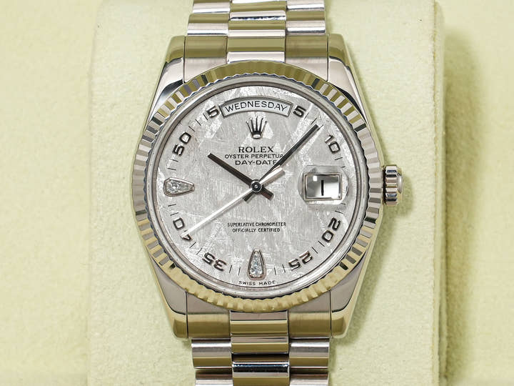 ROLEX Day-Date Ref.118239 2BR White Gold Meteorite Dial Used 9bqddjrd