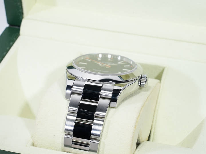 ロレックス ミルガウス Ref.116400 ステンレススチール ブラック文字盤 美品 po57s4bd