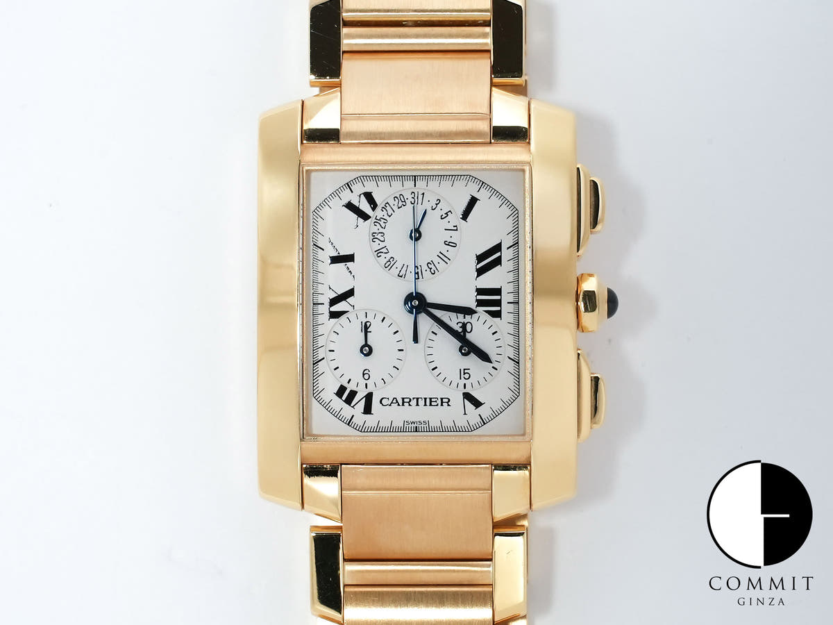 Cartier Tank Française Chronoreflex Ref.W50005R2 18K Yellow Gold White Dial Pre-owned icojyf27