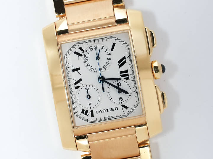 Cartier Tank Française Chronoreflex Ref.W50005R2 18K Yellow Gold White Dial Pre-owned icojyf27