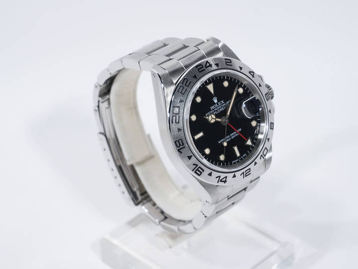 ロレックス エクスプローラーII Ref.16550 ステンレススチール ブラック文字盤 オイスターブレスレット 中古 gmo2h9gv