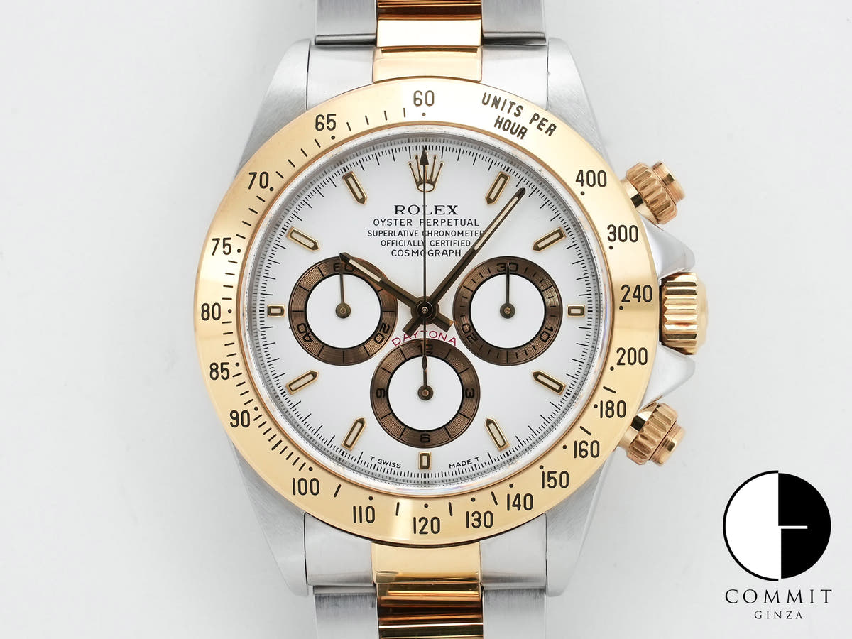 ROLEX Daytona El Primero Ref. 16523 Stainless Steel/Yellow Gold White Dial Used o2u9jraq
