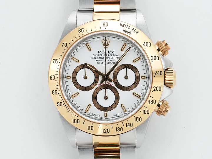 ROLEX Daytona El Primero Ref. 16523 Stainless Steel/Yellow Gold White Dial Used o2u9jraq