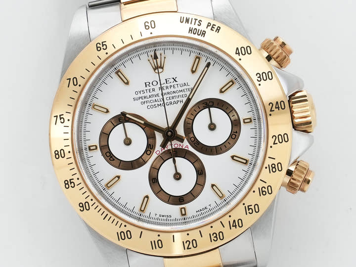 ROLEX Daytona El Primero Ref. 16523 Stainless Steel/Yellow Gold White Dial Used o2u9jraq