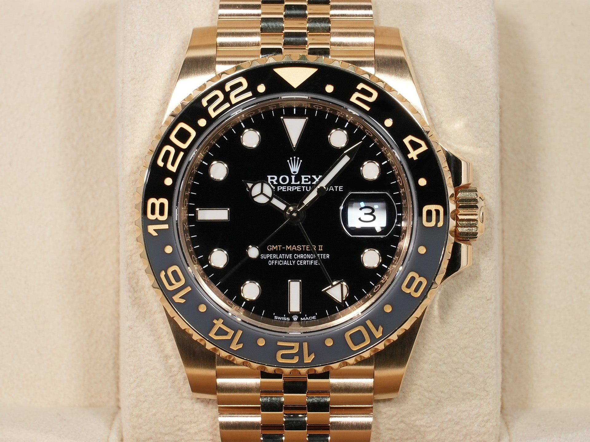 ロレックス GMTマスターII Ref.126718GRNR イエローゴールド ブラック文字盤 ジュビリーブレスレット 美品 xn678ecr