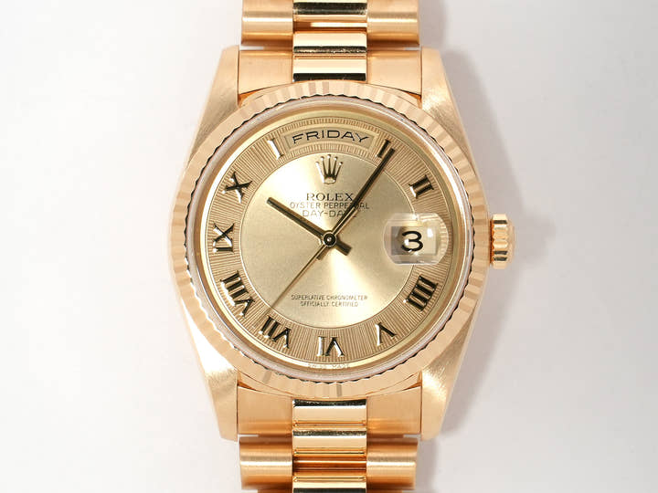 ROLEX Day-Date 36 Ref.18238 Yellow Gold Champagne Gold Dial Used Excellent Condition bjcs7kh5