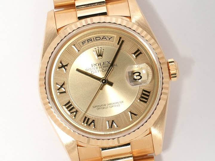ROLEX Day-Date 36 Ref.18238 Yellow Gold Champagne Gold Dial Used Excellent Condition bjcs7kh5