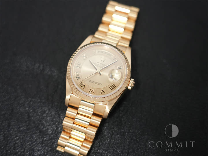 ROLEX Day-Date 36 Ref.18238 Yellow Gold Champagne Gold Dial Used Excellent Condition bjcs7kh5