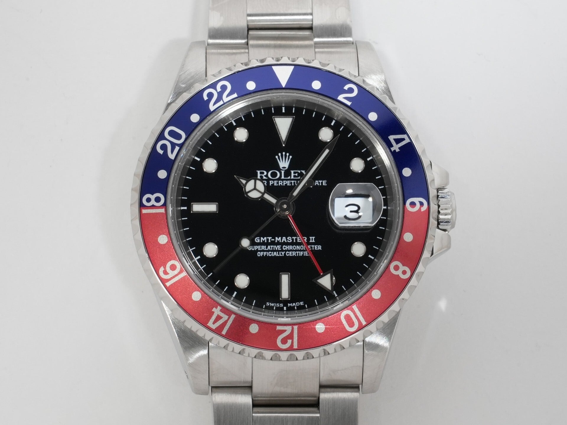 ロレックス GMTマスターII Ref.16710 ステンレススチール ブラック文字盤 オイスターブレスレット 美中古 9t454geu