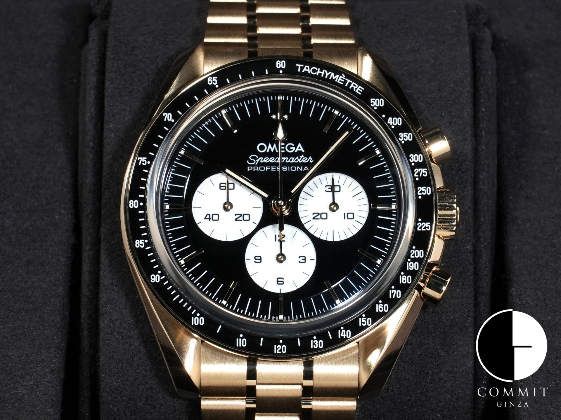 オメガ スピードマスター ムーンウォッチ プロフェッショナル Ref.310.60.42.50.01.002 ムーンシャイン ゴールド ブラック文字盤 未使用 wuj4at3j